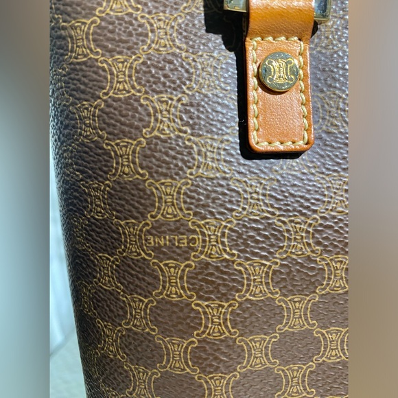 CELINE - Macadam bag - brown coated canvas with beige leather **FINAL PRICE** - Picture 7 of 16